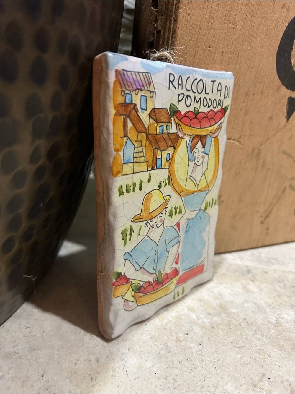 Raccolta Di Pomodori Hand painted in Italy by Cerasella - Picture 2 of 9